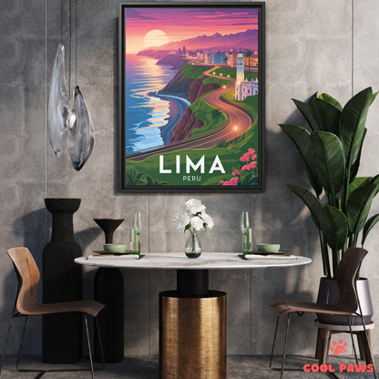 Lima Travel Print | Miraflores Cliffs | Peru