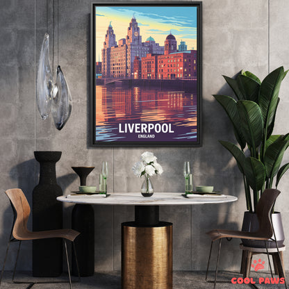 Liverpool Travel Print | English Royal Liver Building | England