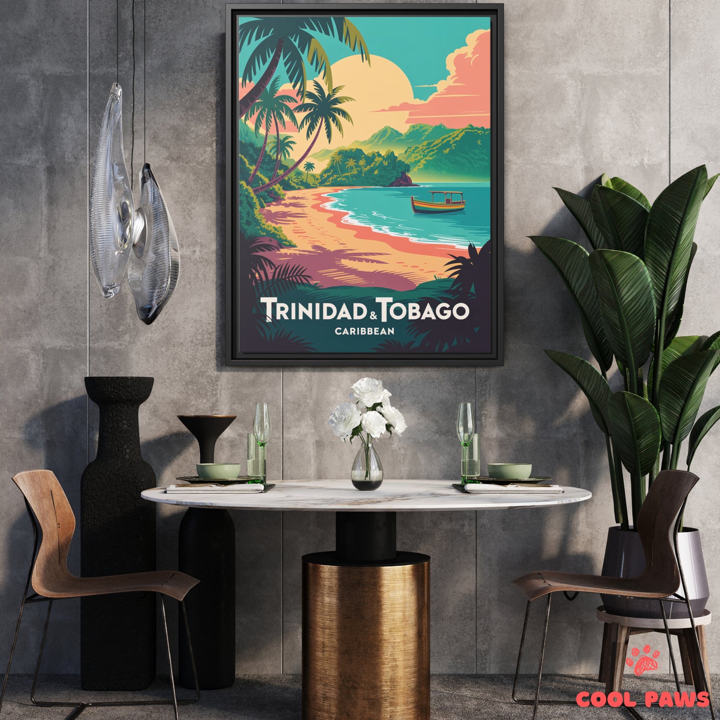 Trinidad & Tobago Travel Print | Secluded beach