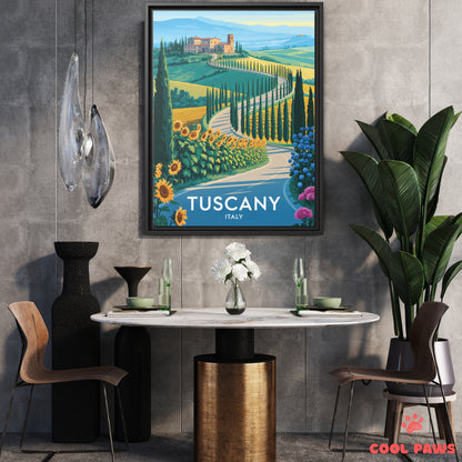 Tuscany Travel Print | Italian Vineyards | Italy