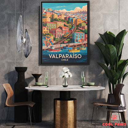 Valparaiso Travel Print | Hillside Houses | Chile