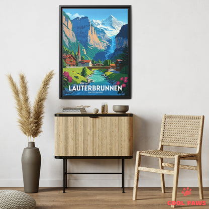 Lauterbrunnen Travel Print | Swiss Waterfalls | Switzerland
