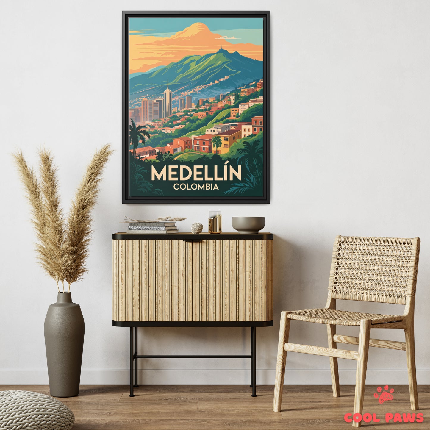 Medellin Travel Print | Hillside Neighborhoods | Colombia