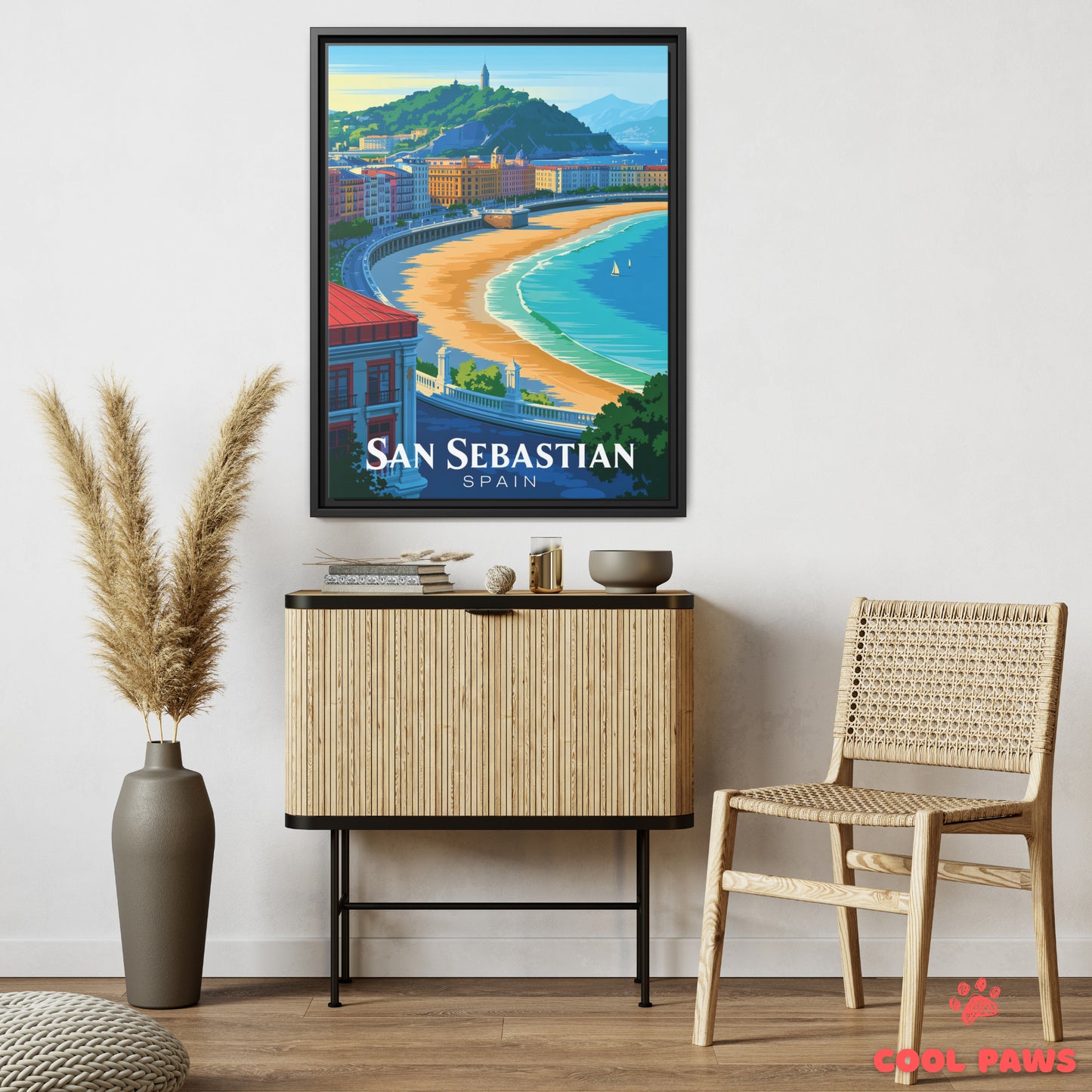 San Sebastian Travel Print | Spanish/Basque La Concha Beach | Spain