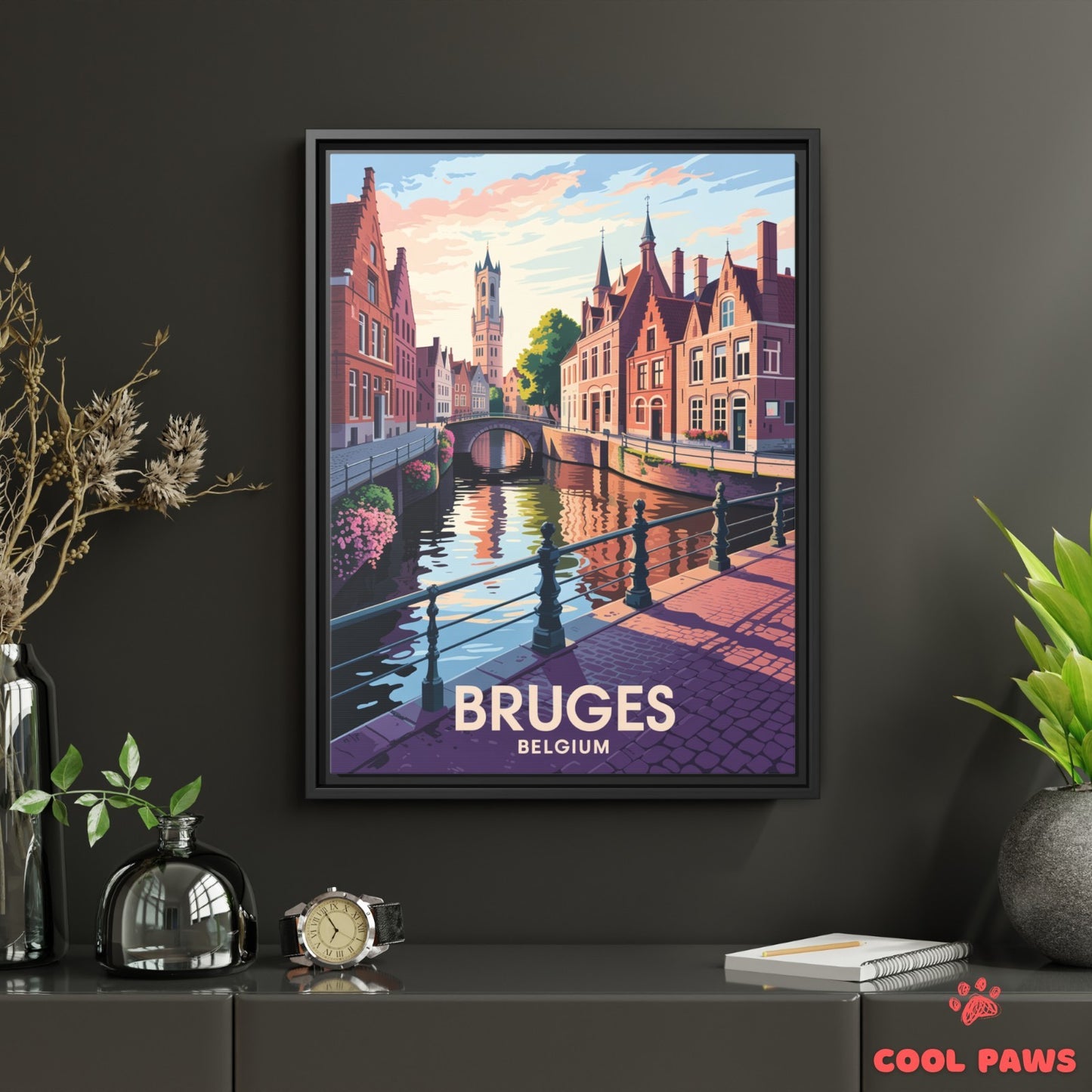 Bruges Travel Print | Dutch/Flemish Belfry Tower | Belgium