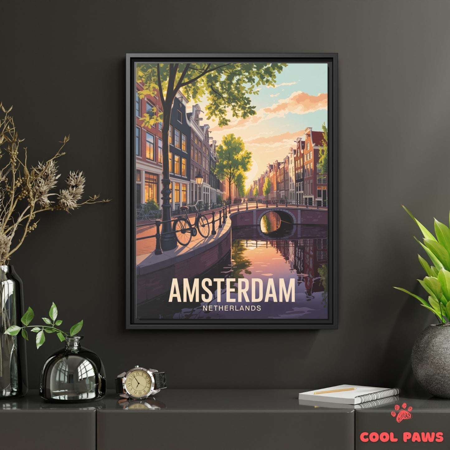 Amsterdam Travel Print | Dutch Canal Houses | Netherlands