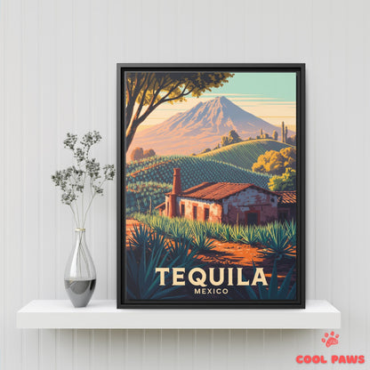 Tequila Travel Print | Agave Fields and Volcano