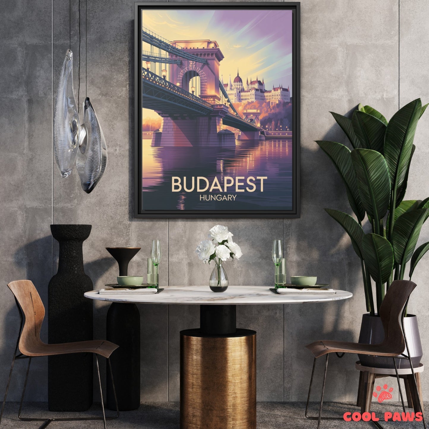 Budapest Travel Print | Hungarian Chain Bridge | Hungary