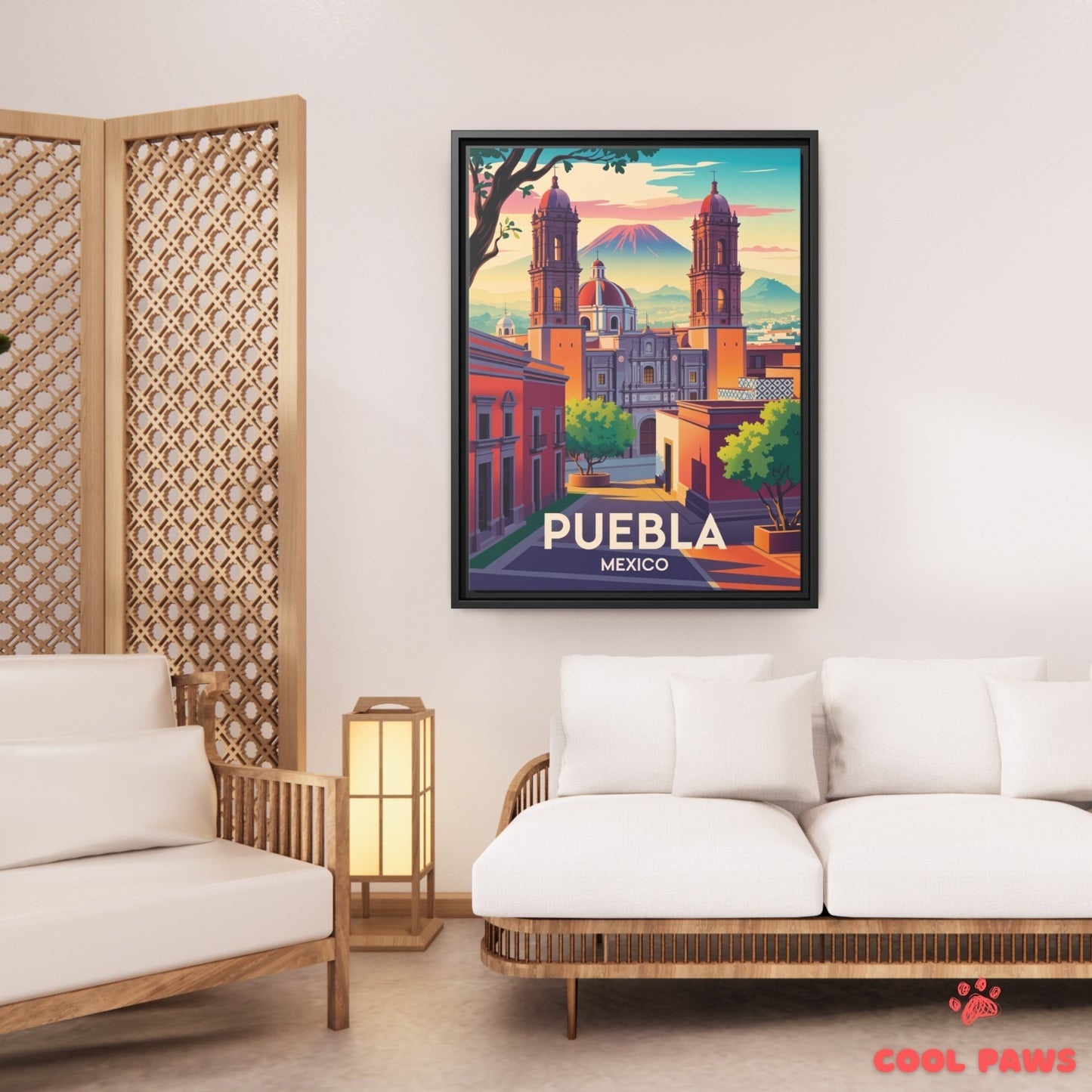 Puebla Travel Print | Puebla Cathedral