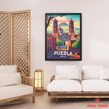 Puebla Travel Print | Puebla Cathedral