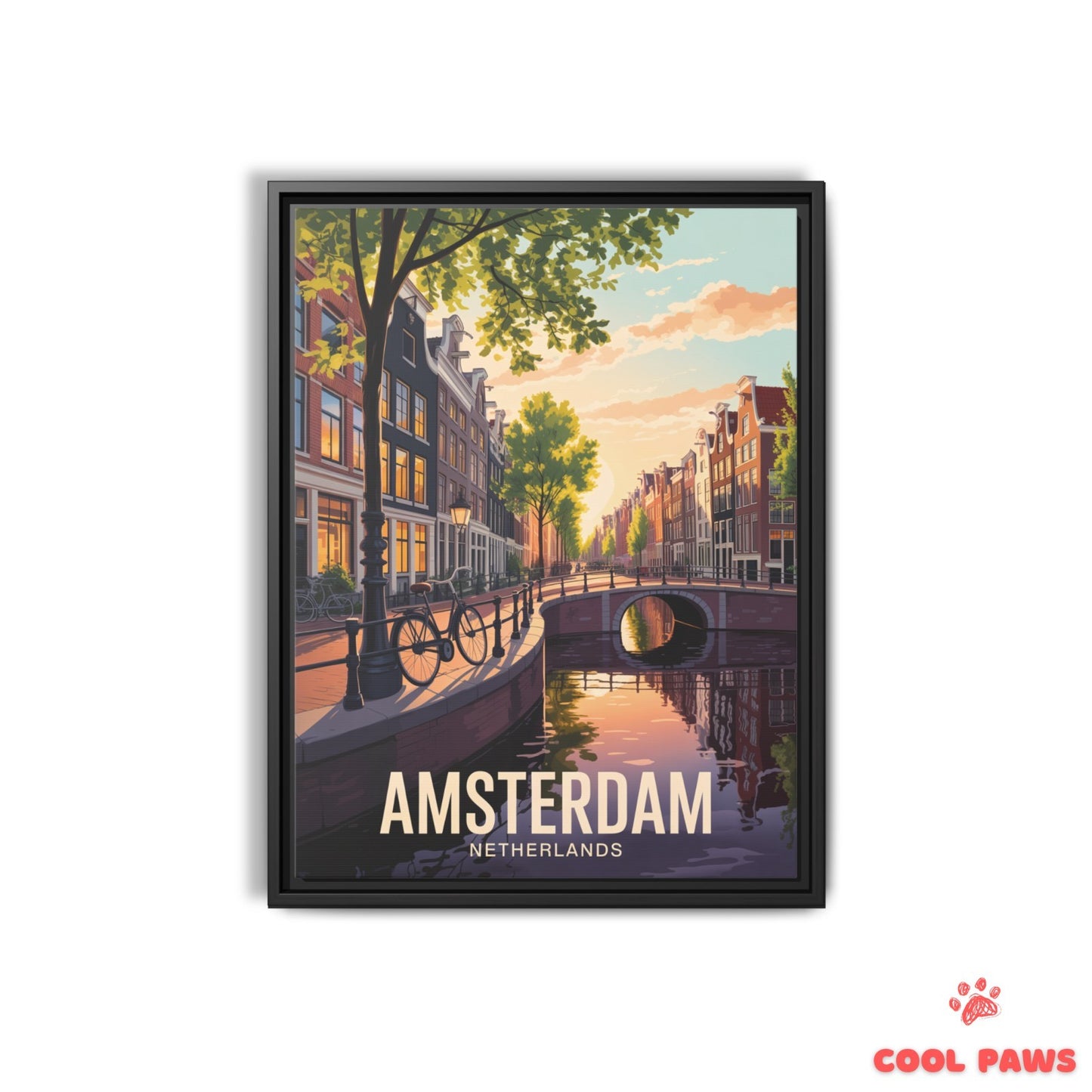 Amsterdam Travel Print | Dutch Canal Houses | Netherlands