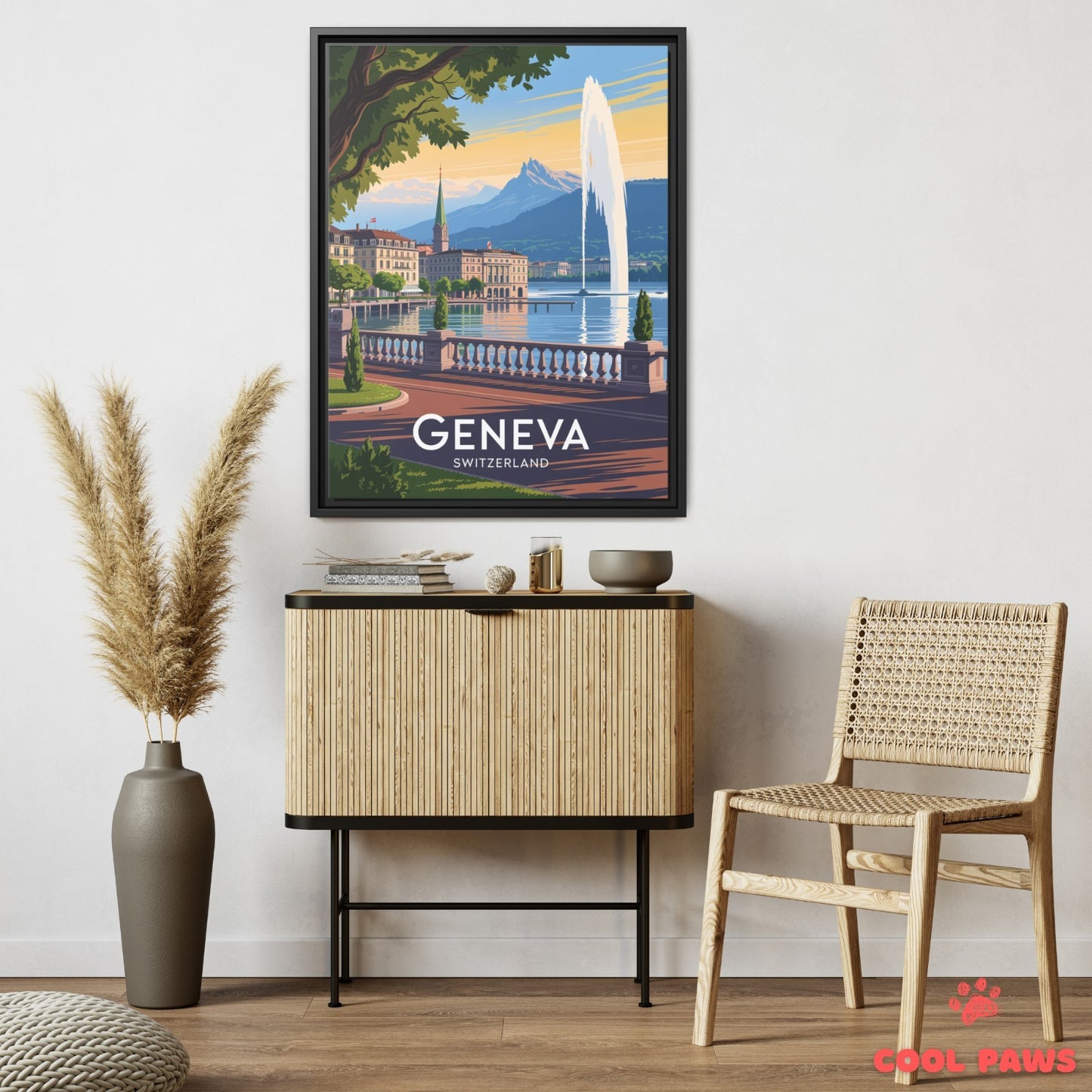 Geneva Travel Print | Swiss Jet d’Eau | Switzerland