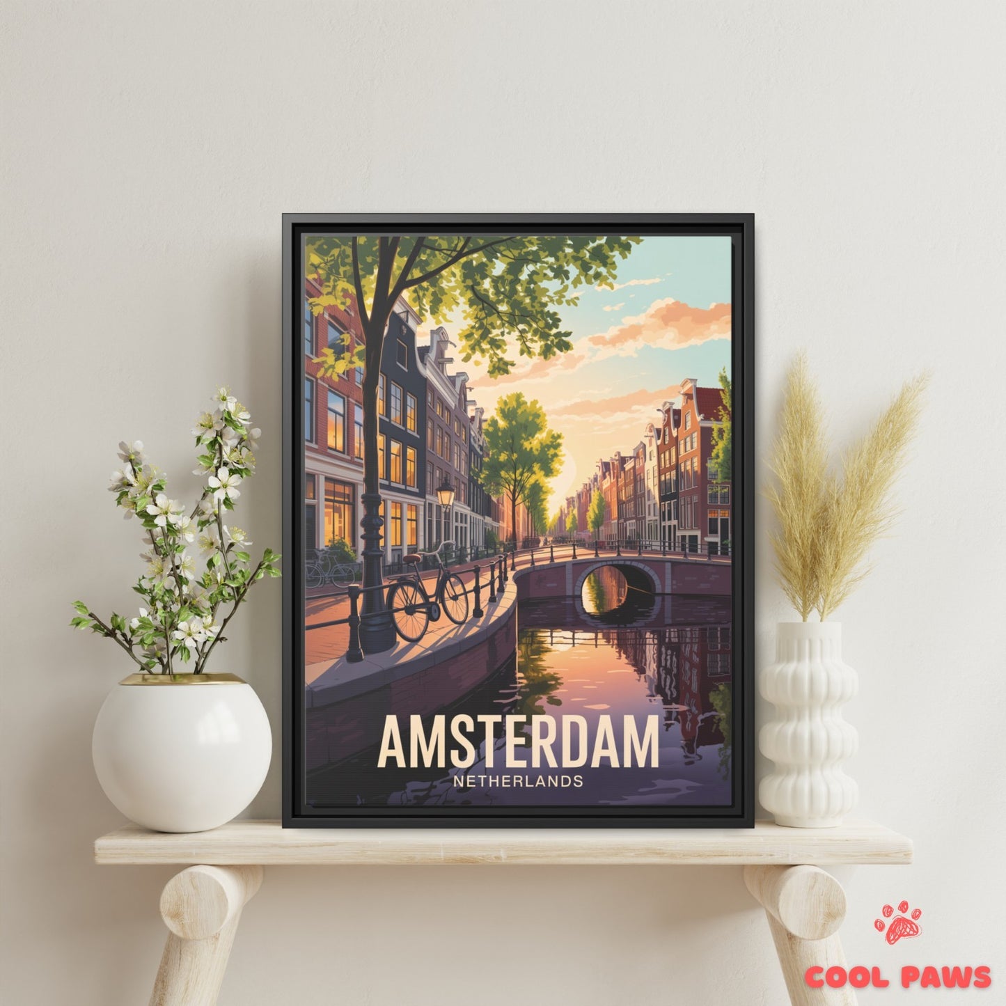 Amsterdam Travel Print | Dutch Canal Houses | Netherlands