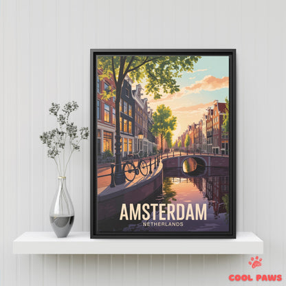 Amsterdam Travel Print | Dutch Canal Houses | Netherlands