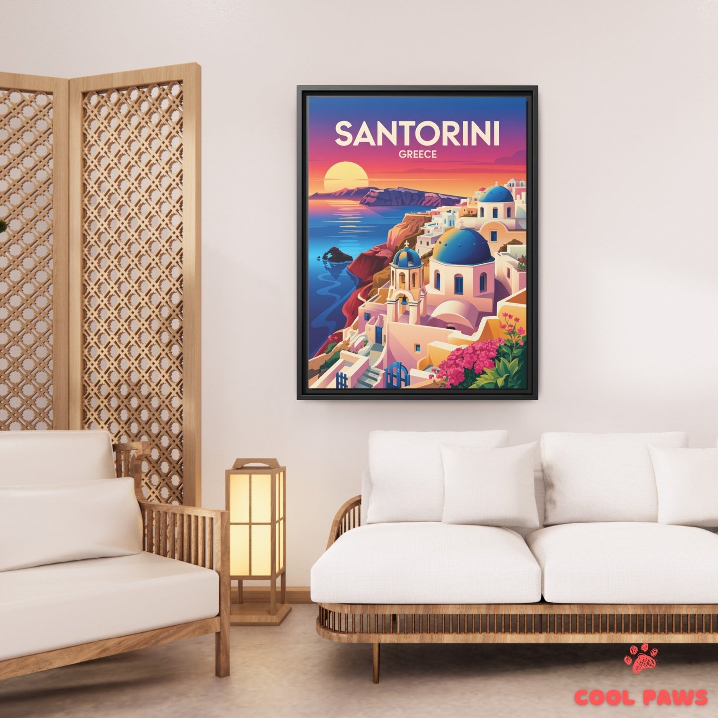 Santorini Travel Print | Greek Blue Domes | Greece