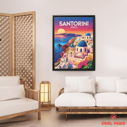 Santorini Travel Print | Greek Blue Domes | Greece