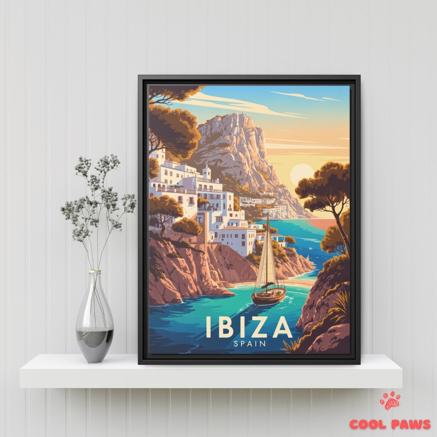 Ibiza Travel Print | Spanish Whitewashed Buildings | Spain
