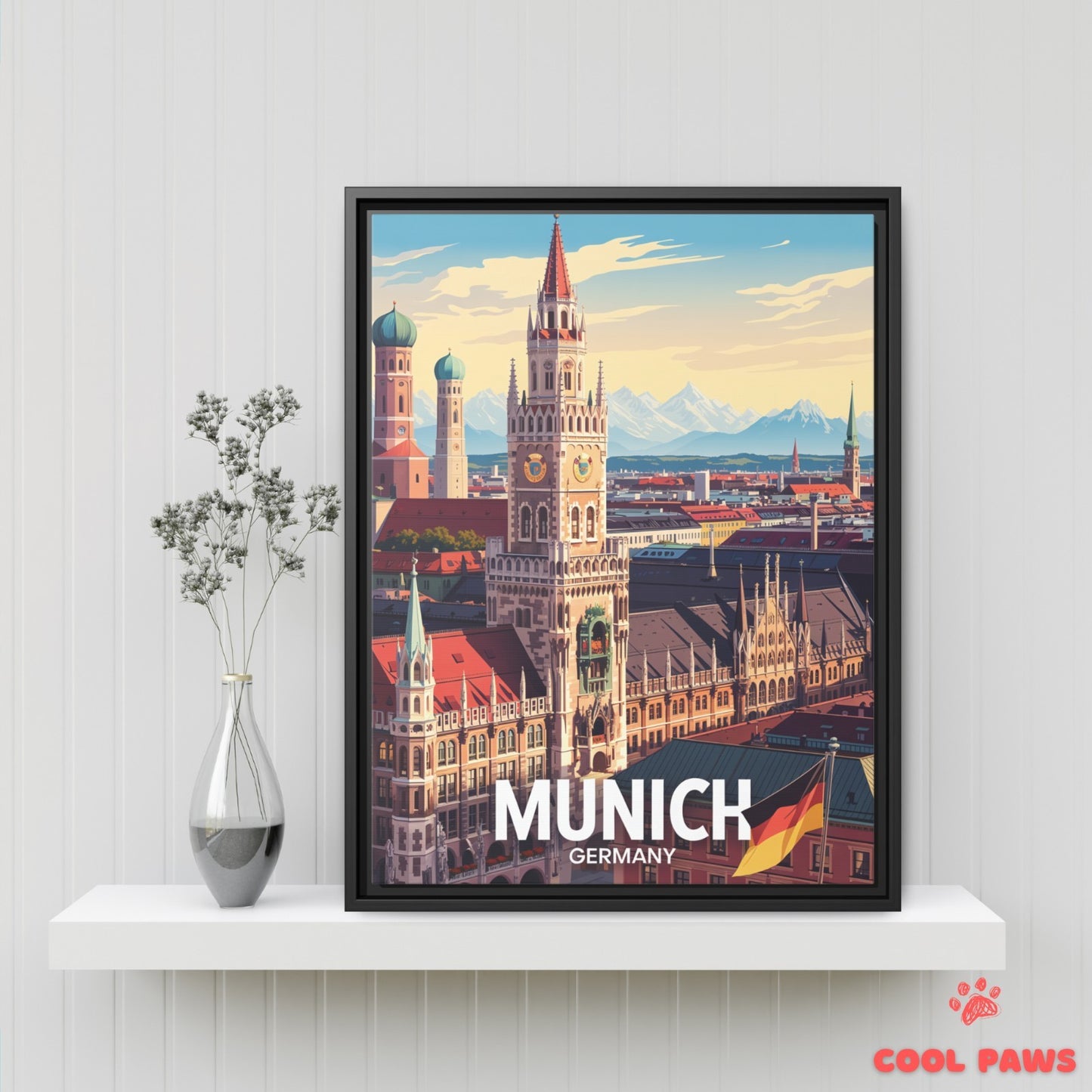 Munich Travel Print | German Marienplatz | Germany