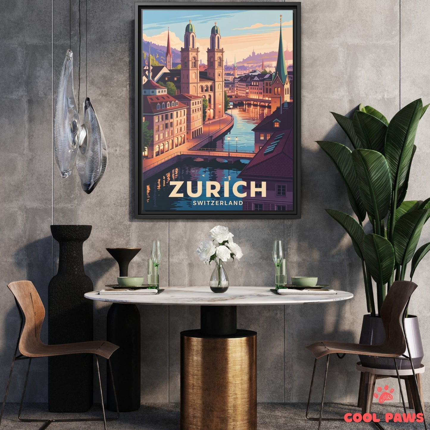 Zurich Travel Print | Swiss Grossmünster | Switzerland