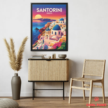Santorini Travel Print | Greek Blue Domes | Greece
