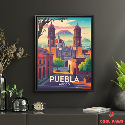 Puebla Travel Print | Puebla Cathedral