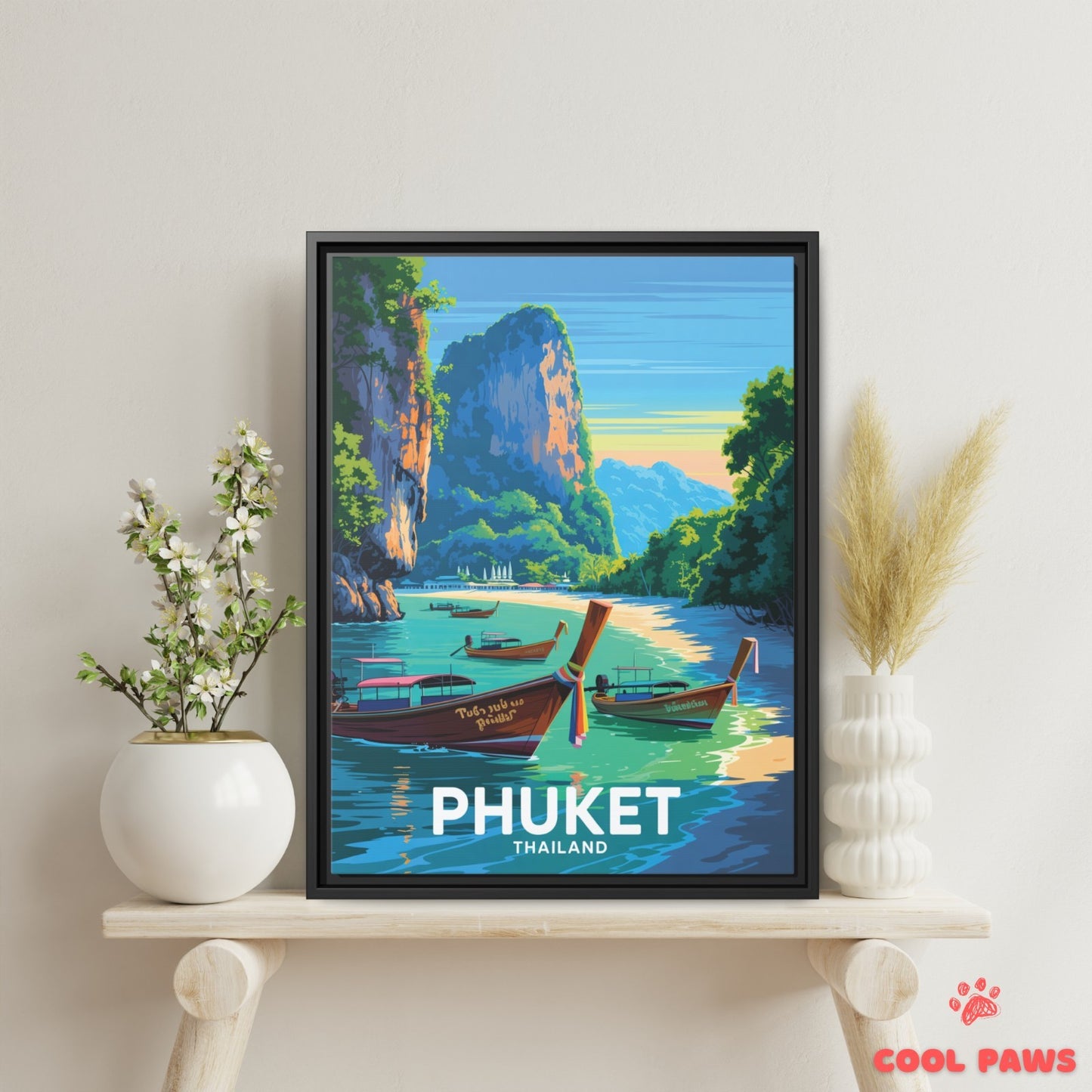 Phuket Travel Print | Longtail boats | Thailand