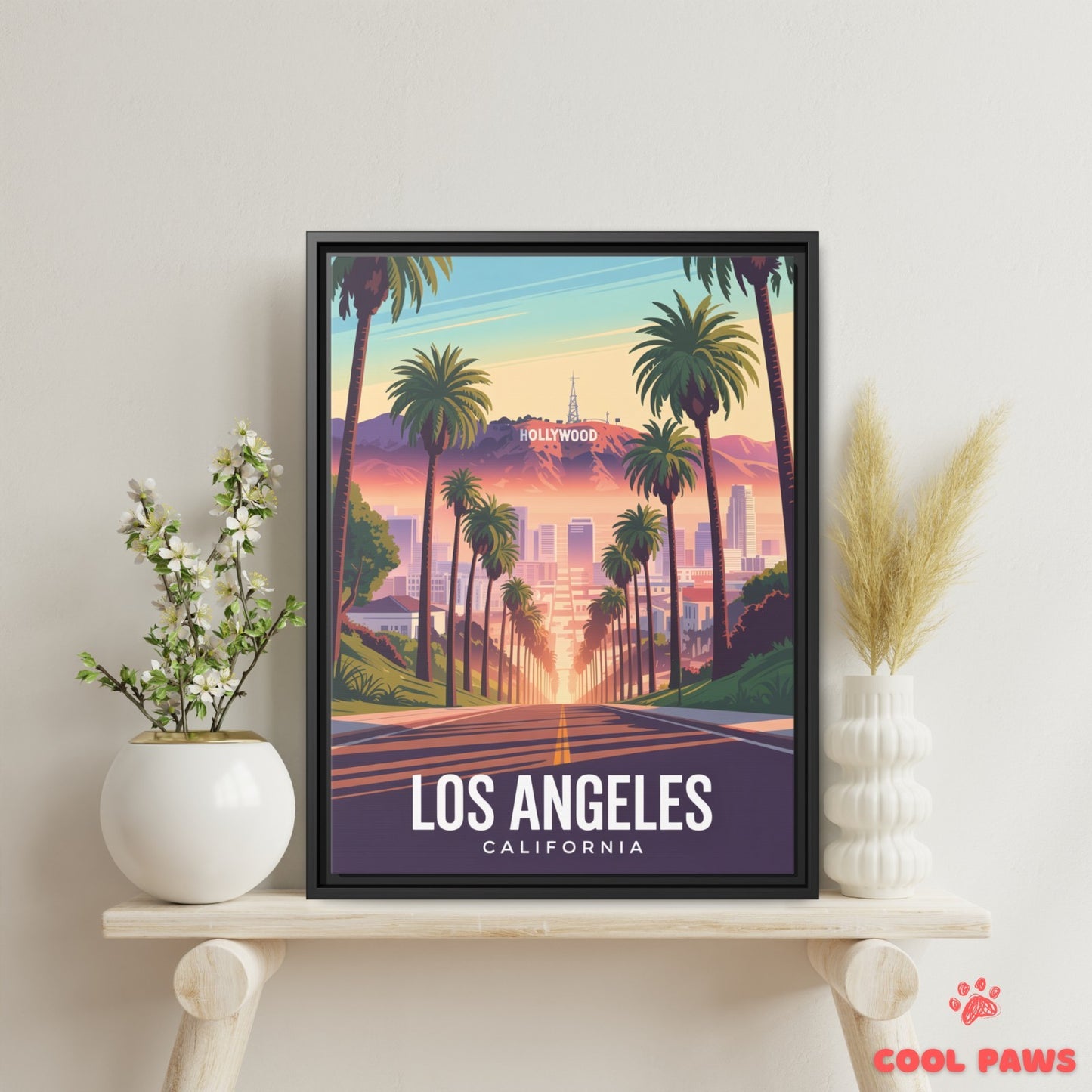 Los Angeles Travel Print | Hollywood Sign California