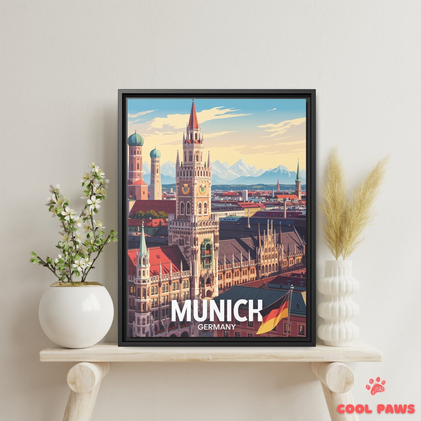 Munich Travel Print | German Marienplatz | Germany
