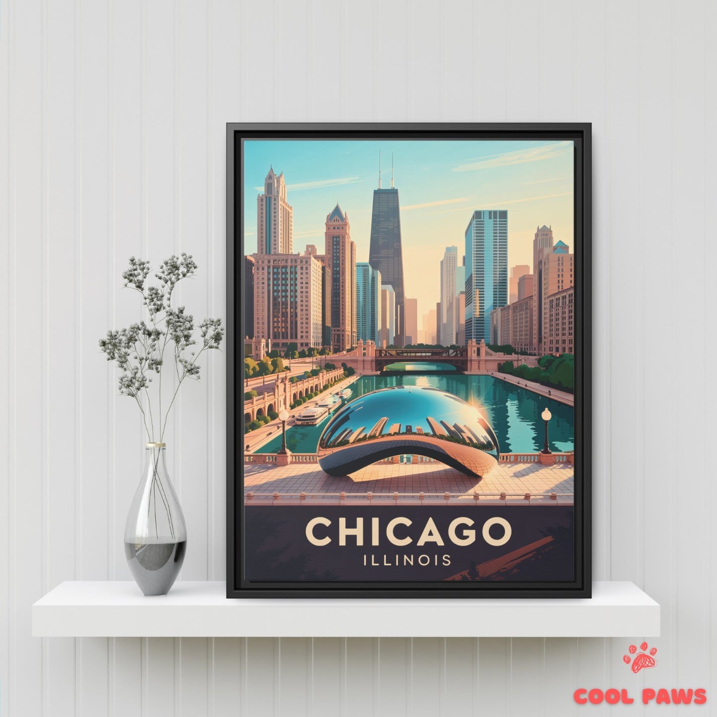 Chicago Travel Print | Cloud Gate Illinois