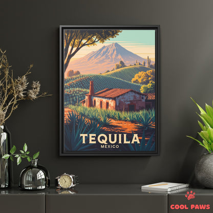 Tequila Travel Print | Agave Fields and Volcano