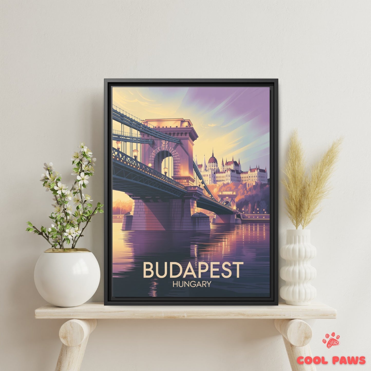 Budapest Travel Print | Hungarian Chain Bridge | Hungary