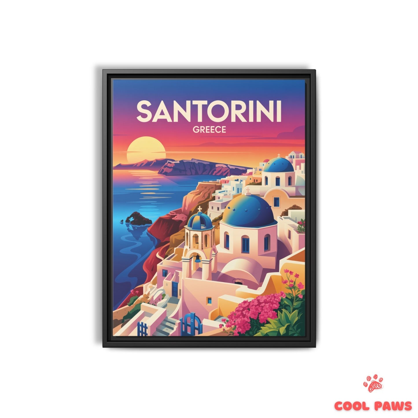Santorini Travel Print | Greek Blue Domes | Greece