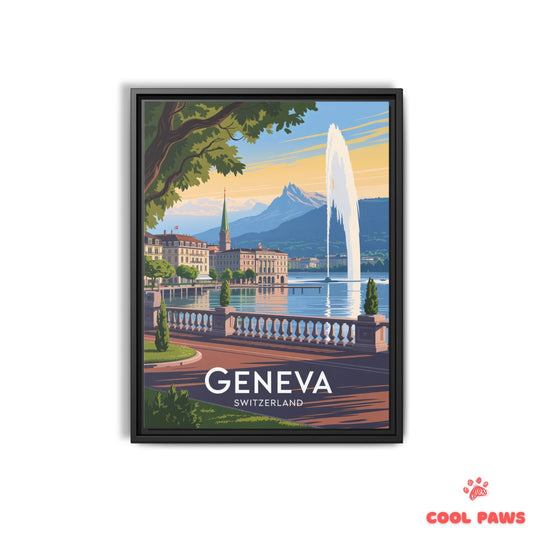 Geneva Travel Print | Swiss Jet d’Eau | Switzerland