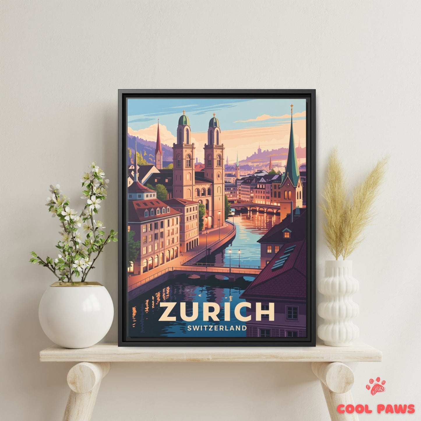 Zurich Travel Print | Swiss Grossmünster | Switzerland