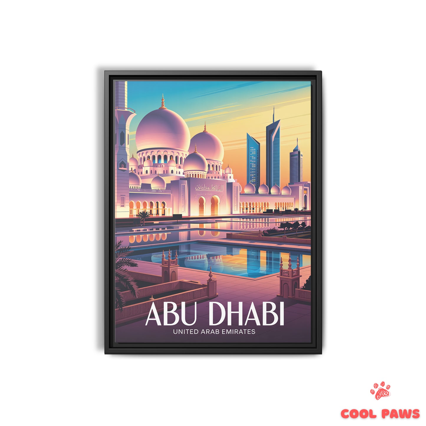 Abu Dhabi Travel Print | Sheikh Zayed Grand Mosque | United Arab Emirates