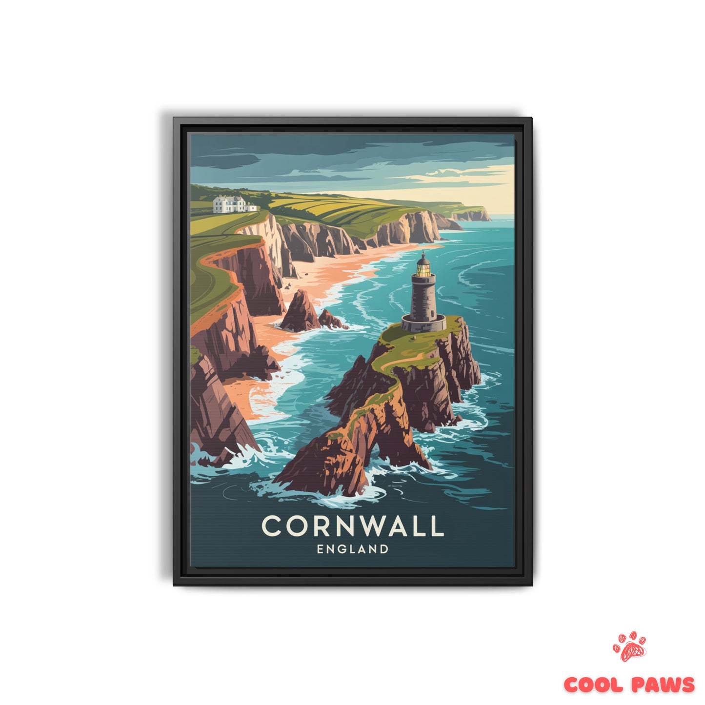 Cornwall Travel Print | English Lighthouse | England