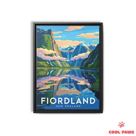 Fiordland National Park Travel Print | Mirror like Fjord | New Zealand