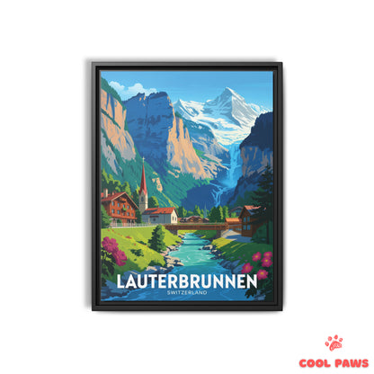Lauterbrunnen Travel Print | Swiss Waterfalls | Switzerland