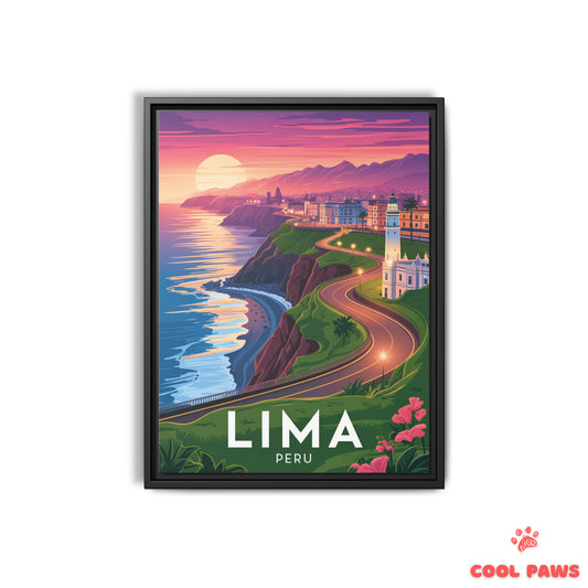 Lima Travel Print | Miraflores Cliffs | Peru