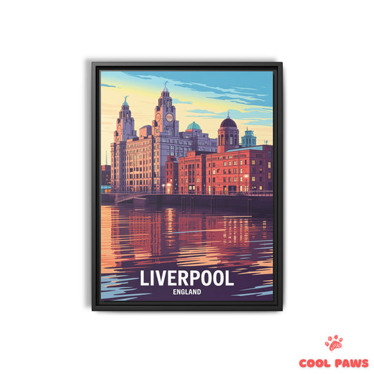 Liverpool Travel Print | English Royal Liver Building | England