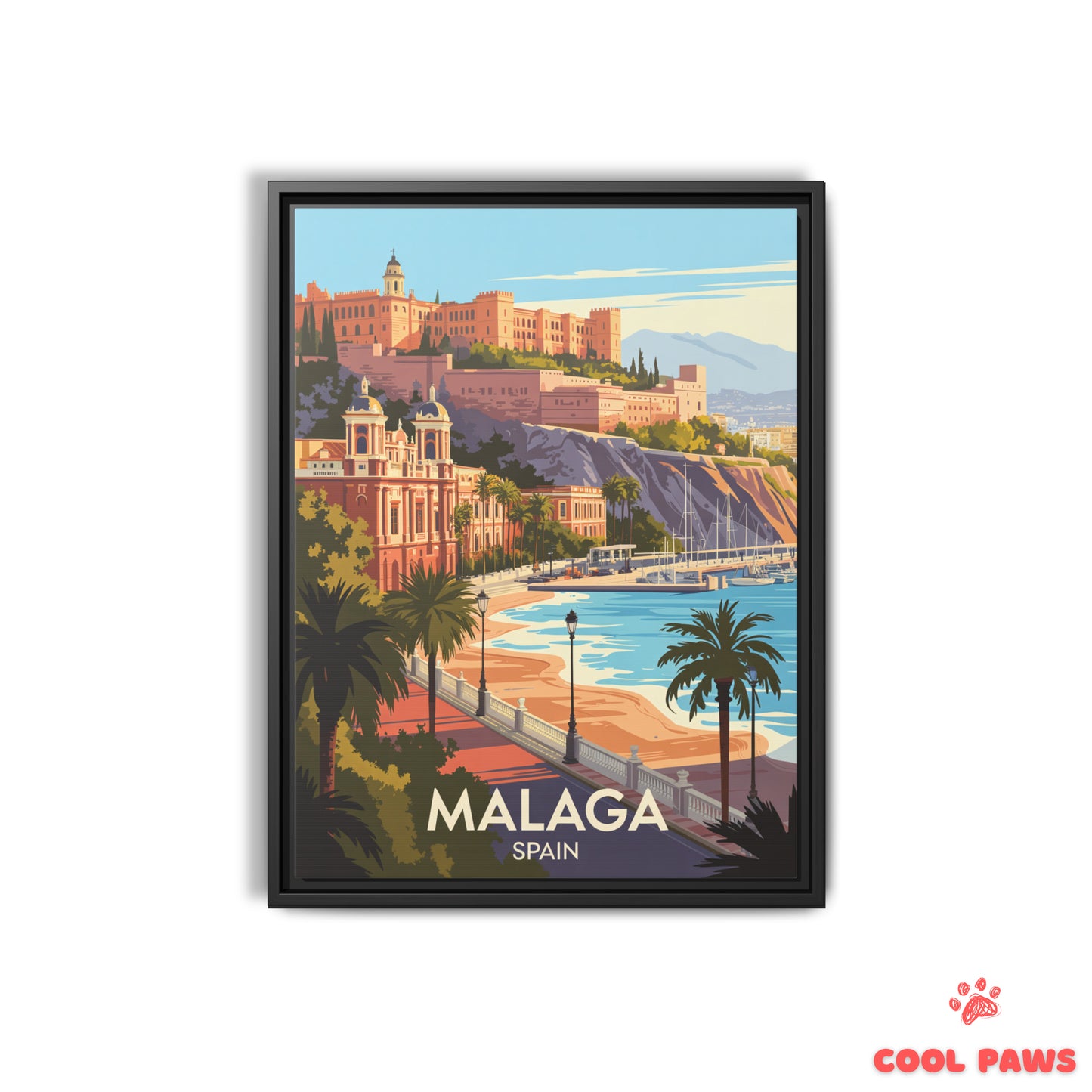 Malaga Travel Print | Spanish Alcazaba Fortress | Spain
