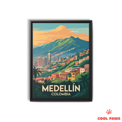 Medellin Travel Print | Hillside Neighborhoods | Colombia