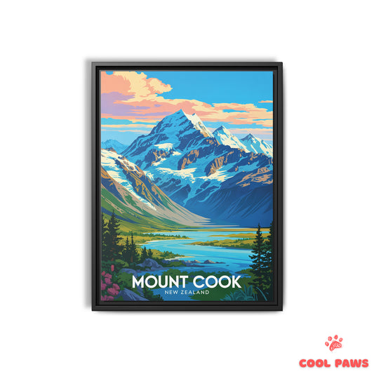 Mount Cook Travel Print | Mount Cook (Aoraki) peak | New Zealand