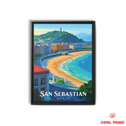 San Sebastian Travel Print | Spanish/Basque La Concha Beach | Spain