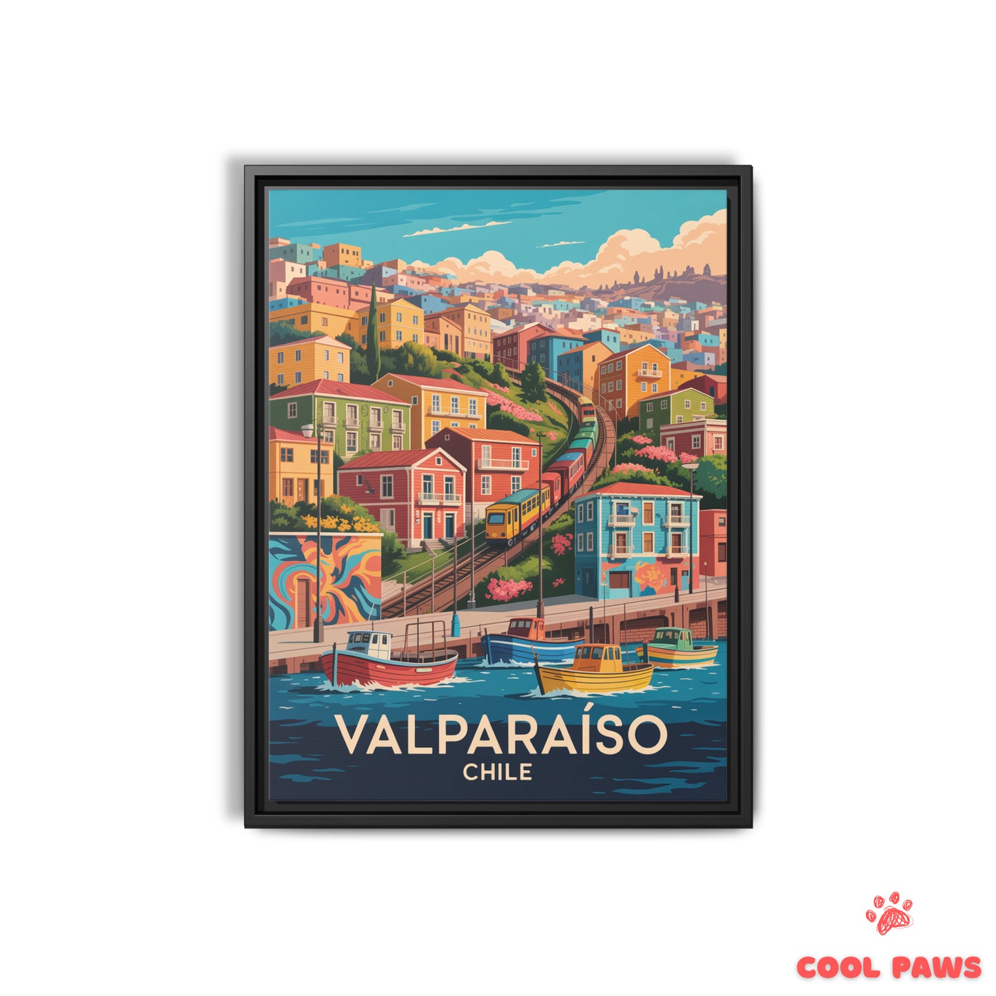 Valparaiso Travel Print | Hillside Houses | Chile