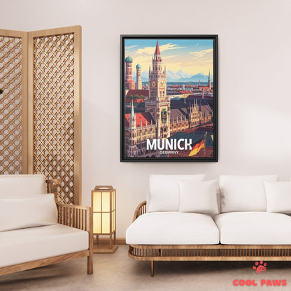 Munich Travel Print | German Marienplatz | Germany