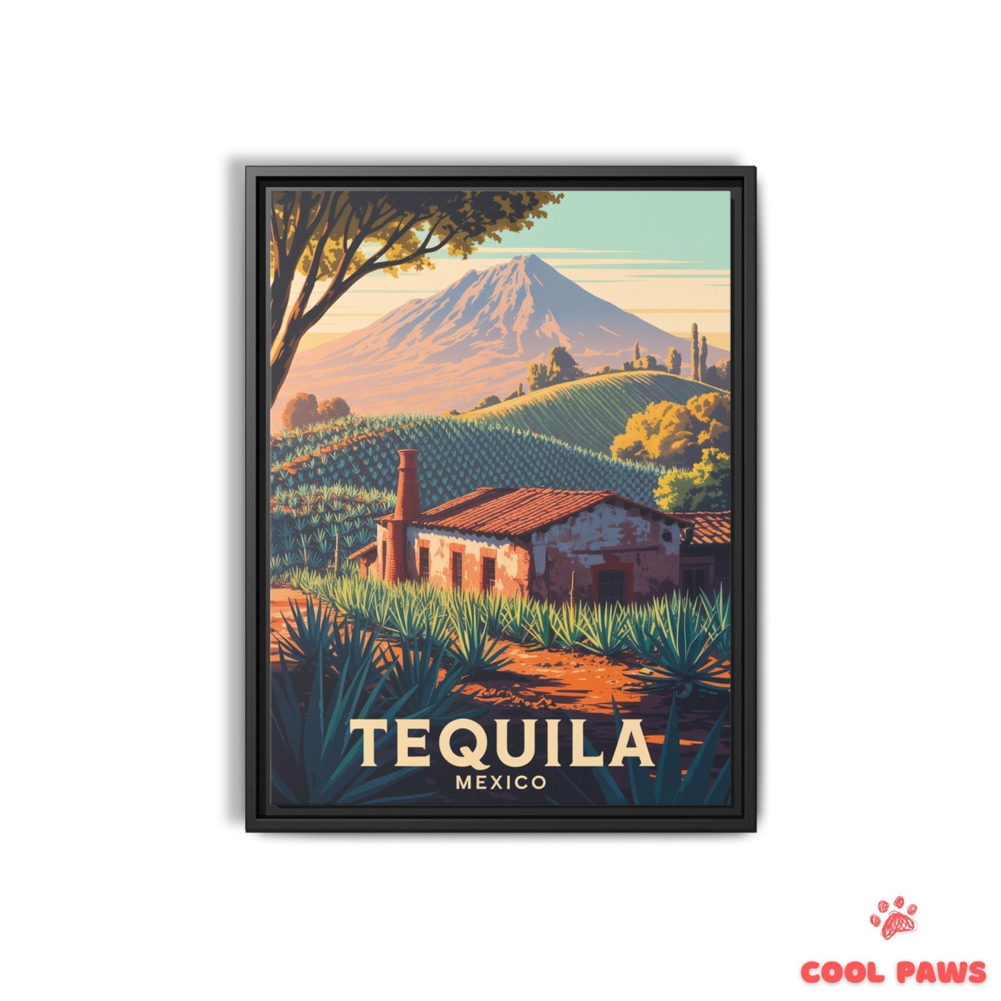 Tequila Travel Print | Agave Fields and Volcano