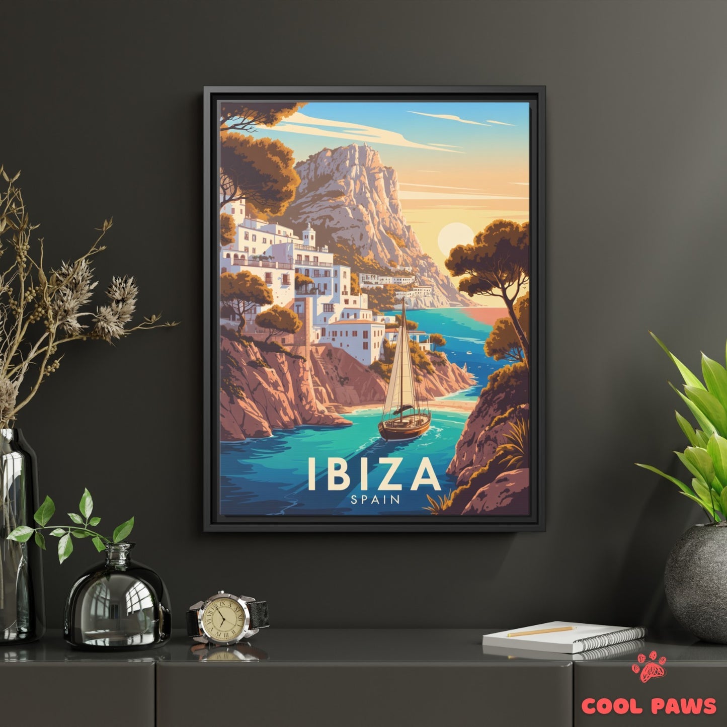 Ibiza Travel Print | Spanish Whitewashed Buildings | Spain