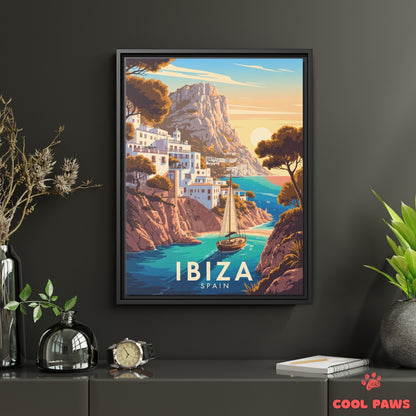 Ibiza Travel Print | Spanish Whitewashed Buildings | Spain