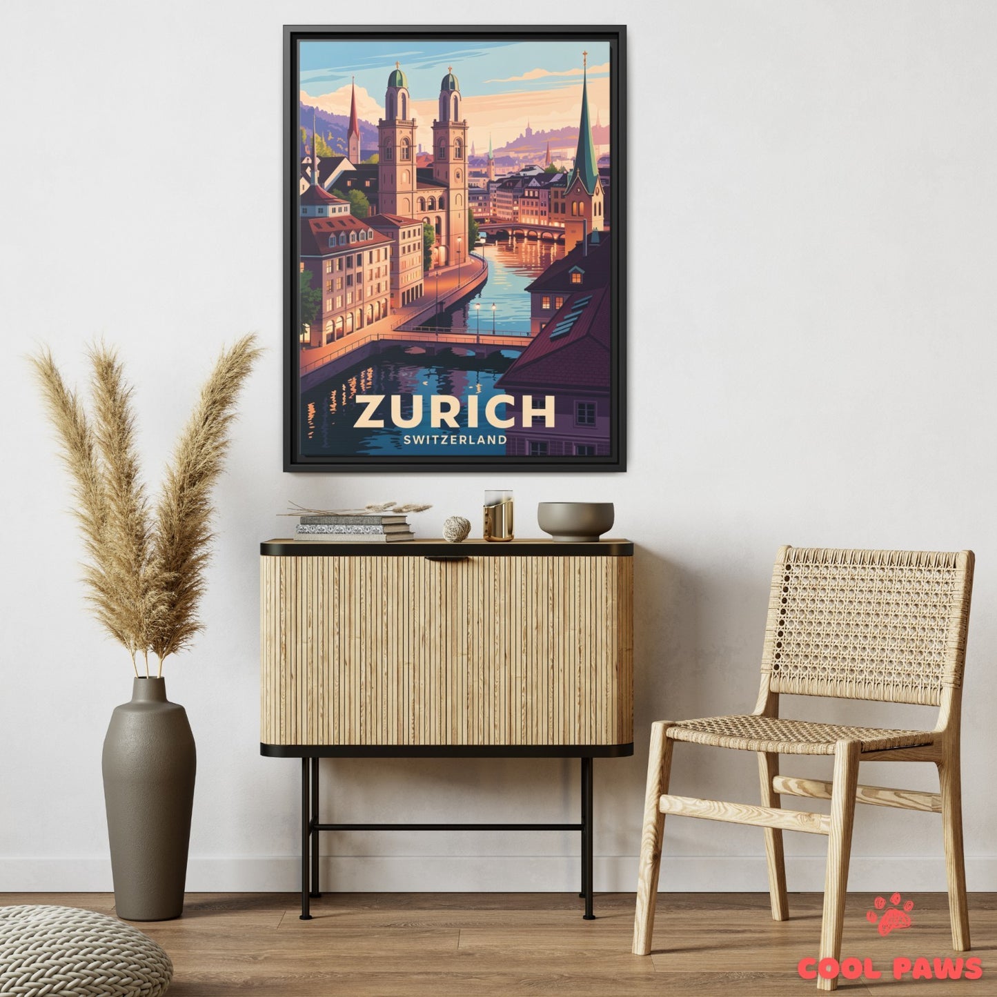 Zurich Travel Print | Swiss Grossmünster | Switzerland